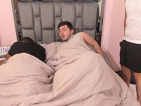 Fucking my best friend's boyfriend bareback while he sleeps and almost discovers us, fucked in his own bed. japan gay porn actor maisako