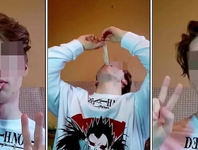 boy swallows cum from a used condom hot handsome gay porn