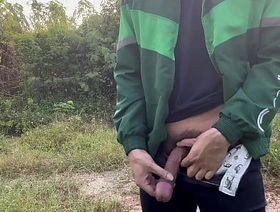 Hard cock not allowed me to piss outdoor. handsome japan gay porn