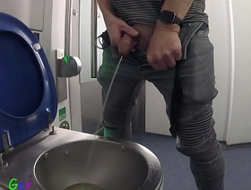 After peeing in the toilet on a moving train, I jerked off in front of the mirror. But before I could cum, I reached the final stop. gay japan porn video