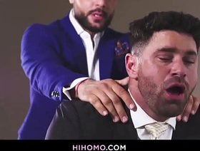 Businessmen Beau Butler and Sir Peter fuck in hotel hot gay porn massage