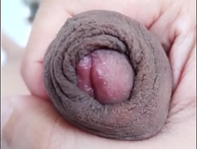 Jacking off my uncut cock, extreme closeup, foreskin play. August 12, 2023. hot malaysian gay porn