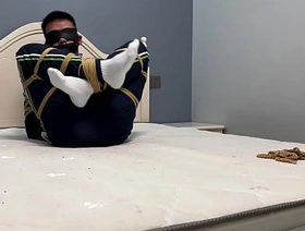 Asian boy in white socks and Ebi-position bondage massage gay asian porn