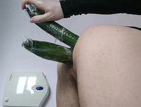 I'm totally crazy for 3 very big cucumbers hot horny gay porn