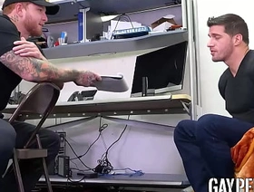 Hot tattooed guard Jeremiah Cruze creampied in the ass by troublemaker Ty Roderick hot gay comic porn