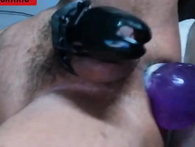 Getting pounded with my dildo wearing my chastity cage massage gay porn asian