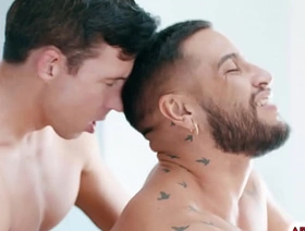 Brock Banks gets cold feet on his wedding day and gets in steamy sex with his straight best man, Reese Rideout in the bathroom almost getting caught.. hot gay porn teacher