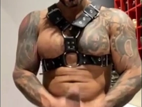 BBC Latino BearViktor rom is hot jerking off his monster cock gay bear asia porn