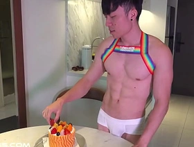 Messy cake? model eating!He's such a tease... korean boy gay porn