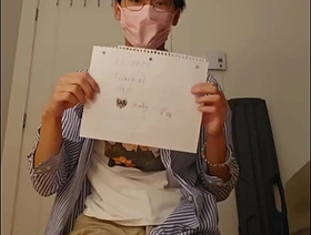 Verification video - White socks asian boy swallow his cum hot sexy korean gay porn