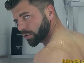 Suited stallion Hector de Silva masturbates his big cock korean gay public porn