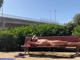 Fully naked on the park bench at broad daylight gay porn japan dad