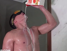 Drenched in milk! Is that how you like it when playing? hot black gay porn