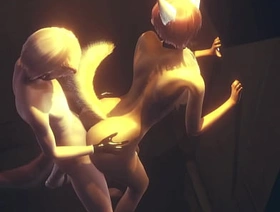 Furry Yaoi - Fox gives boy a handjob then fucks him against the wall in an alley - Anime Manga Asian Japanese Game Porn Gay japan gay muscle porn