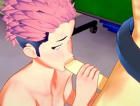 Jujutsu Kaisen Yaoi - Yuji Itadori Blobjob and fucked by Sakuna - Sissy crossdress Japanese Asian Manga Anime Game Porn Gay gay porn chinese sleep