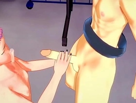 Jujutsu Kaisen Yaoi - Yuji Itadori Handjob and fucked by Sakuna - Sissy crossdress Japanese Asian Manga Anime Game Porn Gay deep in hot water gay porn