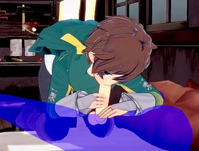 KonoSuba Yaoi - Kazuma blowjob with cum in his mouth - Japanese Asian Manga anime game porn gay china dad gay porn
