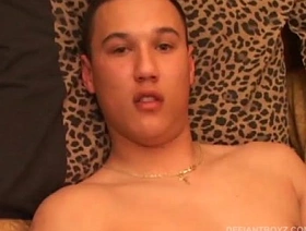 Twink Arik Strips Naked and Strokes Out His Cum china gay porn muscle