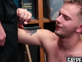 Inked shoplifter cums hard while being fucked raw and deep gay asian korean porn