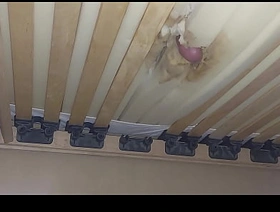 I fuck the hole in the mattress and ejaculate sperm under the bed. gay taiwan sex porn