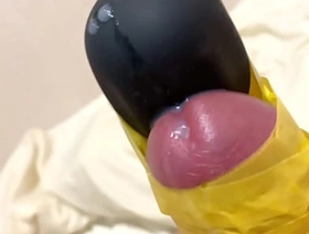 電マをパイパンちんぽに巻き付けてオナニー ちんこ ちんちん gay porn hot men