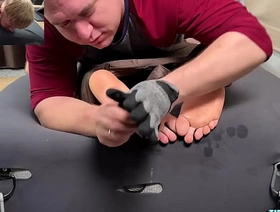 Bear Daddy Matt Wraps Sub Ryder And Tickles His Bare Feet gay asian korean porn