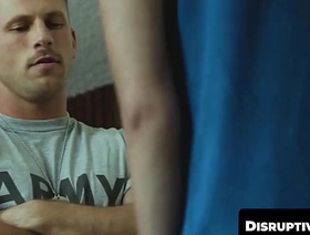 DisruptiveMovie.com - Inked army studs Roman Todd and Jkab Dale dominate recruit Trevor Harris japan gay massage porn video