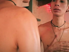 Hot Skinny Twink Jerking His Big Cut Cock In Front Of The Mirror gay porn chinese muscle