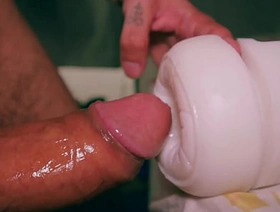 Closeup ASMR Beautiful Big Uncut Cock Fucking Fleshlight And Shooting A Big Cum Load sexy hot indian gay porn