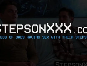 StepsonXXX.com - Jay Tee & Jax Thirio & Shae Reynolds - Brunette Shae Reynolds worships muscular stud Jax Thirios nice body and big cock chinese gay porn blowjob