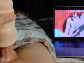 ASMR Hot guy watches hentai masturbates big dick and moans in pleasure cum indonesia teen gay porn