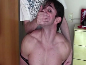 Peter handgagged, stuffed mouth with socks and exposed wearing lycra pants 2 FREE gay chinese master porn