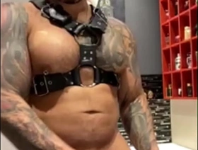 Big muscle latino guy squeezing his BBC so hard on bathroom VIKTOR ROM gay porn chinese bottom