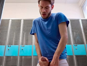 Locker room wank (RISKY!) hot army gay porn