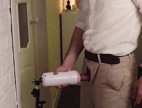 Fucked a toy for the first time. Cum in a rubber vagina. Loud orgasm from a sexy guy. japan dad son gay porn