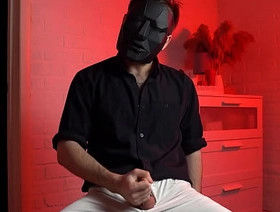 Masked handsome man Noel Dero watches kinky porn and jerks off. Loud moans and orgasm of a young guy gay porn chinese boy