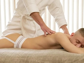 Stepdaddy Brought Stepson Into the Room for A Sensual Massage - Fuckcest hot teen gay sex porn