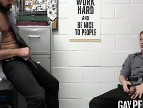 Twink gay Cole Church pleasured by hunk officer Marco Napoli gay porn asian hot