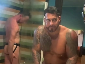 Latino BBC VIKTOR ROM with submissive in SHOWER - SERGIO WILDE -- korean gay porn 2021