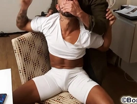 Petrick Garcia tied up and handgagged ballgagged by Duogo Nasser undefined PREVIEW chinese gay porn slave