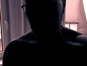 Masturbation at the window, the neighbour watching gay porn hot cute