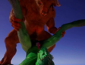 WILD LIFE - MINOTAURO FOLLANDO A LAGARTO VERDE gay porn japan straight